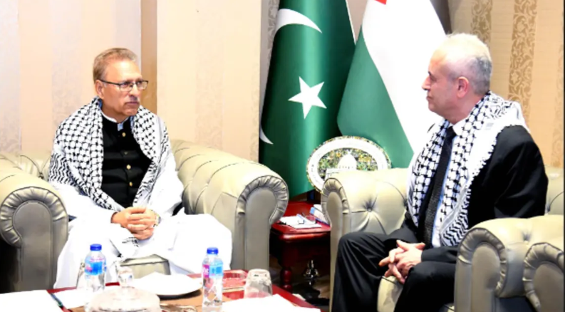 صدر مملکت ڈاکٹر عارف علوی نے پاکستان میں فلسطین کے سفارت خانے کا دورہ کیا