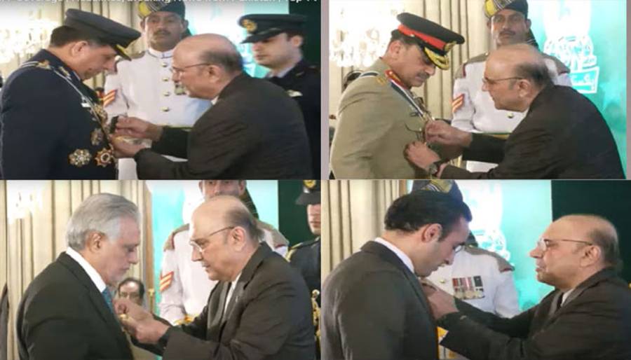 معرکہِ حق کے فاتح فیلڈ مارشل سید عاصم منیر اور ائیر مارشل ظہیر احمد بابر سدھو کو ہلالِ جرات عطاکیاگیا