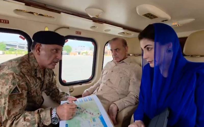 وزیراعظم شہباز شریف کا وزیر اعلیٰ مریم نواز کے ہمراہ سیلاب سے متاثرہ علاقوں کا دورہ