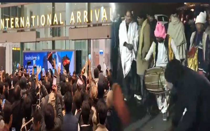 قومی انڈر 19 ٹیم کا وطن واپسی پر شاندار استقبال پھول نچھاور ڈھول کی تھاپ پر بھنگڑے