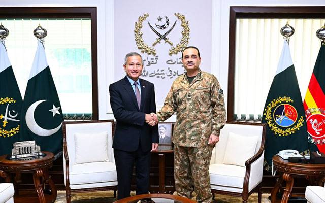 فیلڈ مارشل سید عاصم منیر سے سنگاپور کے وزیر خارجہ کی ملاقات باہمی دلچسپی کے امور پر تبادلہ خیال